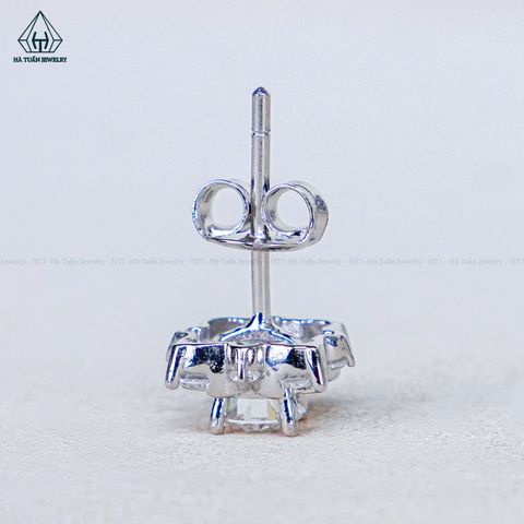 EX456 4.5mm Bông tai vuông nhọn chuôi đẩy