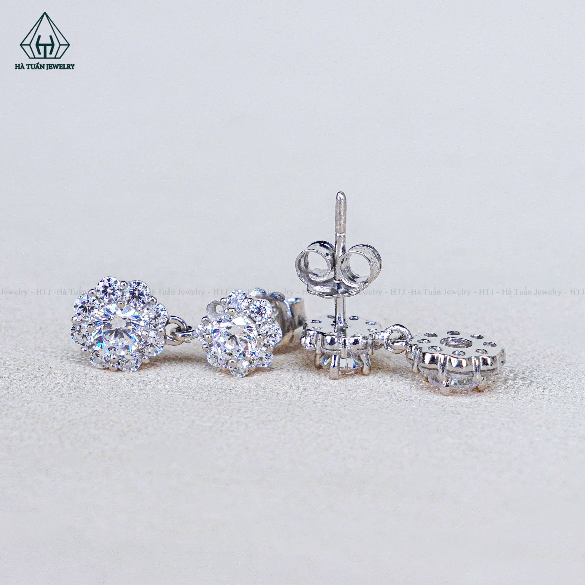  EX592 Bông tai đôi 3.6-4mm chuôi đẩy 