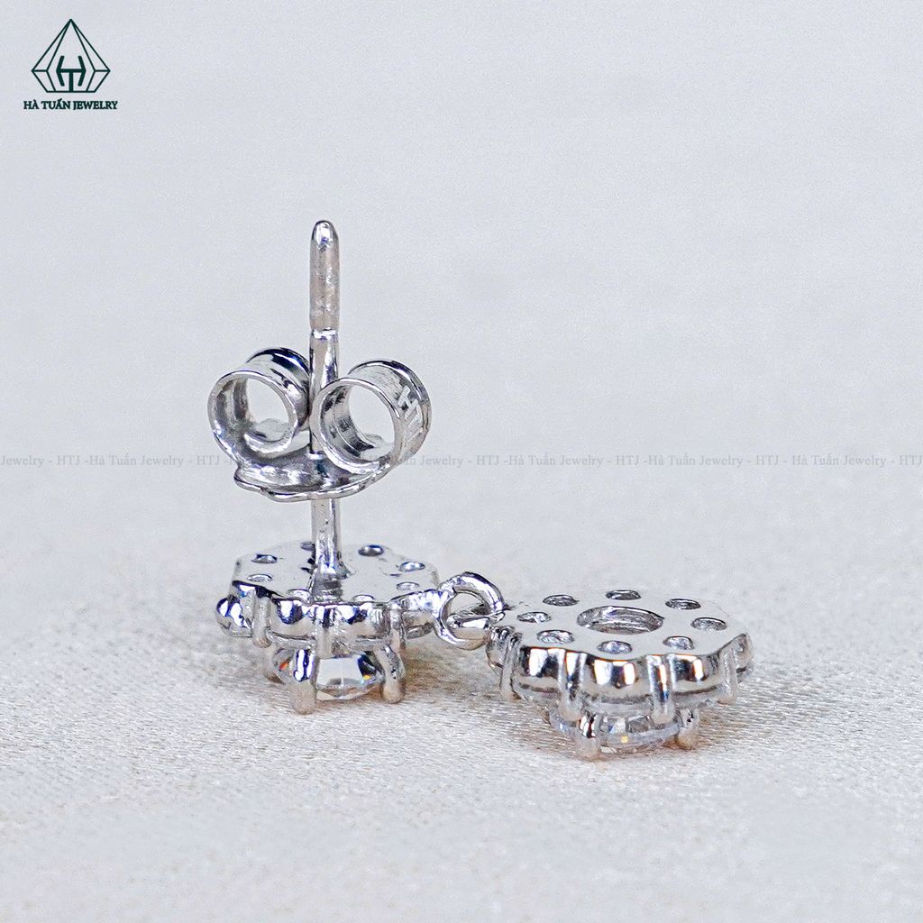 EX592 Bông tai đôi 3.6-4mm chuôi đẩy