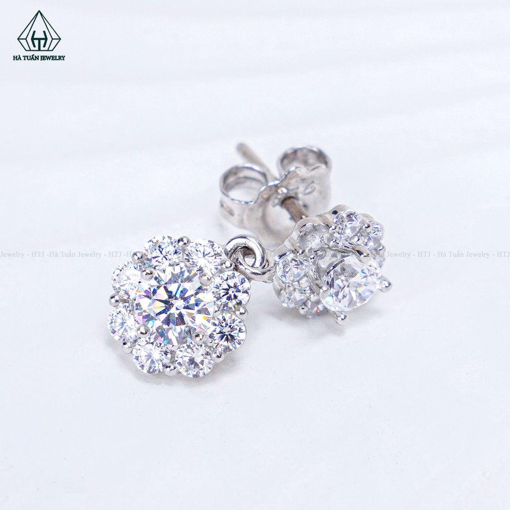 EX592 Bông tai đôi 3.6-4mm chuôi đẩy