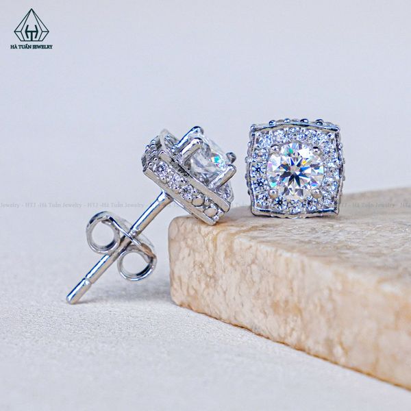  EX605 4.5mm Bông tai vuông 