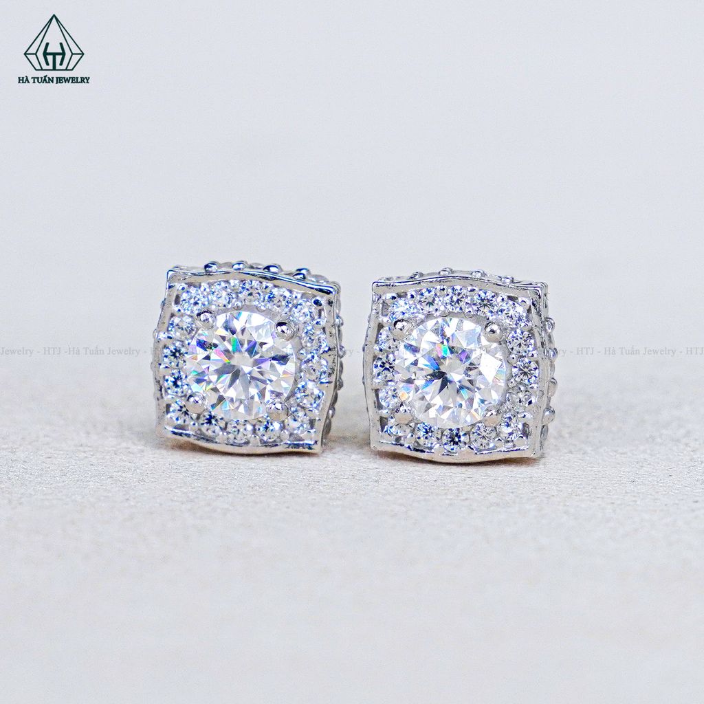 EX605 4.5mm Bông tai vuông chuôi đẩy