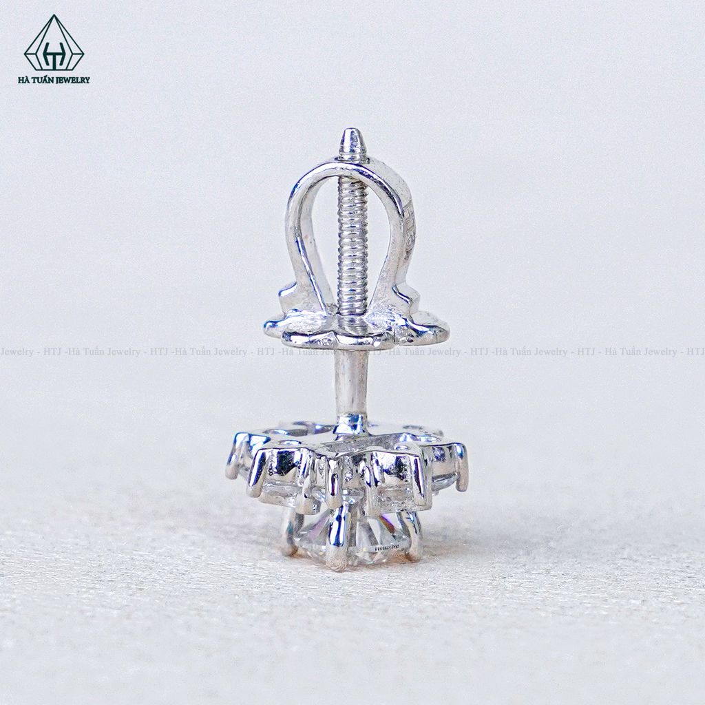EX595 4mm Bông tai 8 cánh nhọn chuôi vặn