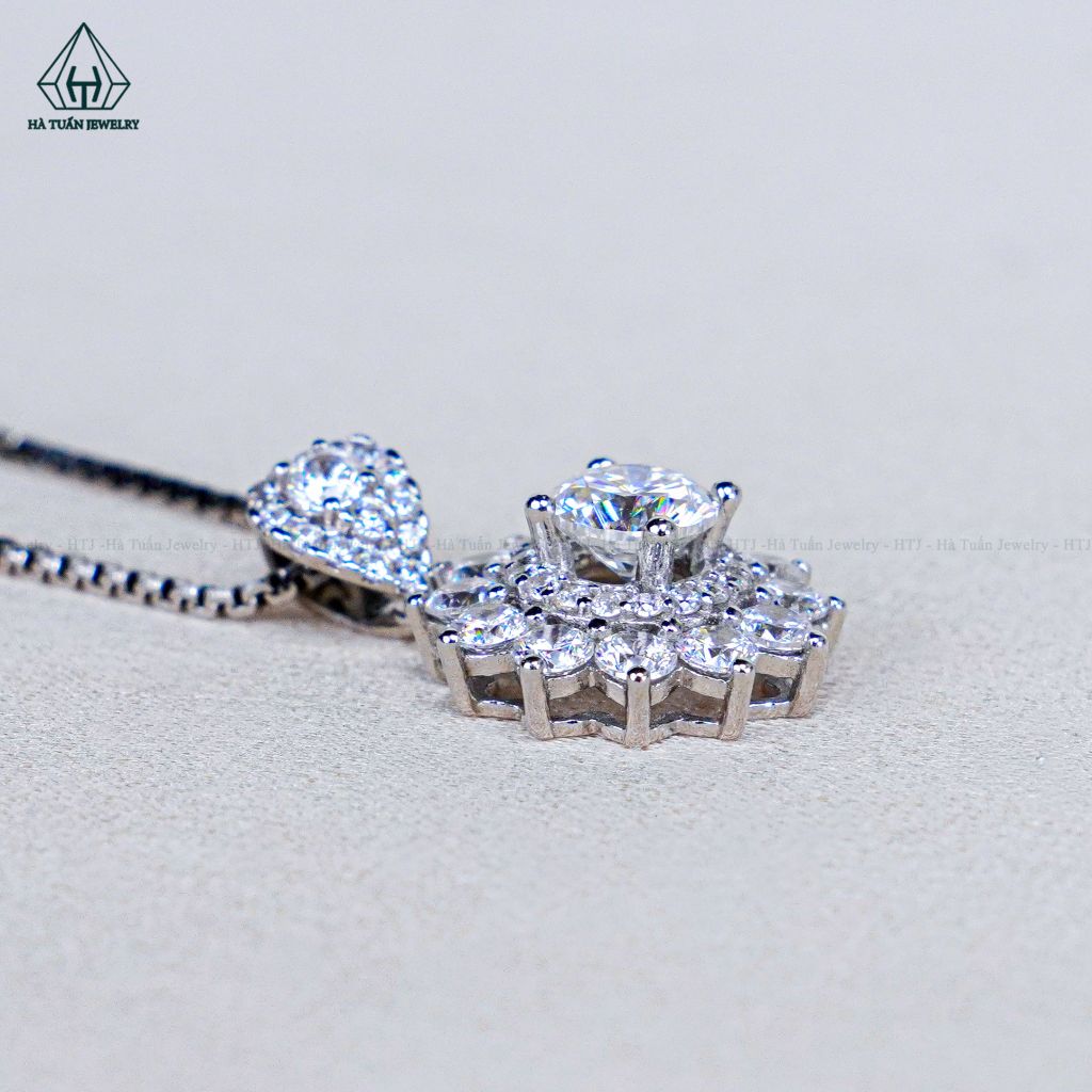 PX366 5mm Mặt dây chuyền hoa đá 12 cánh