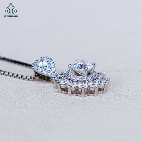  PX366 5mm Mặt dây chuyền hoa đá 12 cánh 