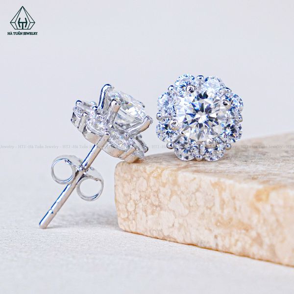  EX313 5mm Bông tai hoa 8 cánh chuôi đẩy 