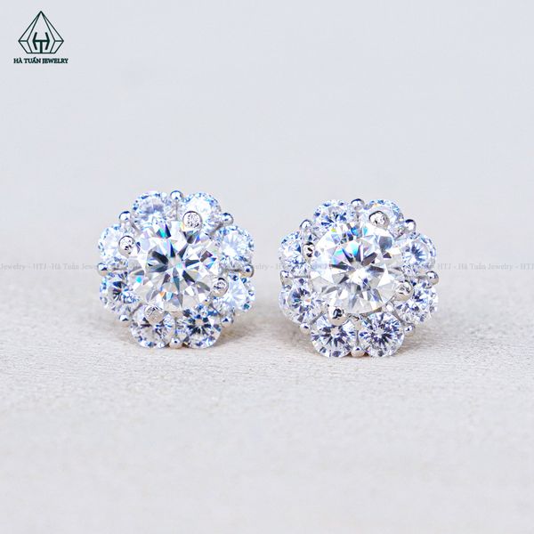  EX313 5mm Bông tai hoa 8 cánh chuôi đẩy 