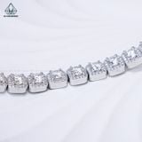  BGX232 Lắc tay FULL MOIS halo vuông chủ 4mm 
