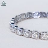  BGX232 Lắc tay FULL MOIS halo vuông chủ 4mm 
