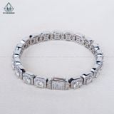  BGX232 Lắc tay FULL MOIS halo vuông chủ 5mm 