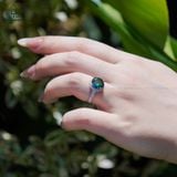  RX559 Nhẫn nữ Halo tròn chủ MOIS Xanh Lá 9mm 161 giác (Không mã cạnh) 
