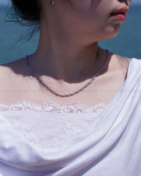  NCX038 4mm Dây chuyền vuông xoắn móc máy 