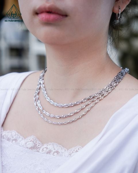  NCX038 4mm Dây chuyền vuông xoắn móc máy 