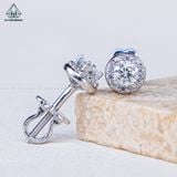  EX055 3.6mm Bông tai viền tấm tròn 