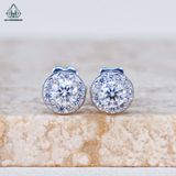  EX055 3.6mm Bông tai viền tấm tròn 