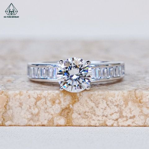 RX564 7mm Nhẫn nữ phối hàng barguette