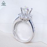  RX566 7.5mm Nhẫn nữ viền hoa đá 
