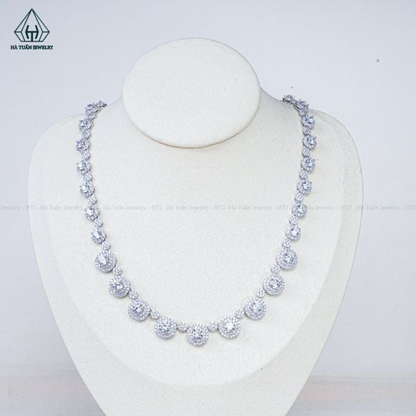  N689 Dây mặt liền halo Full CZ 
