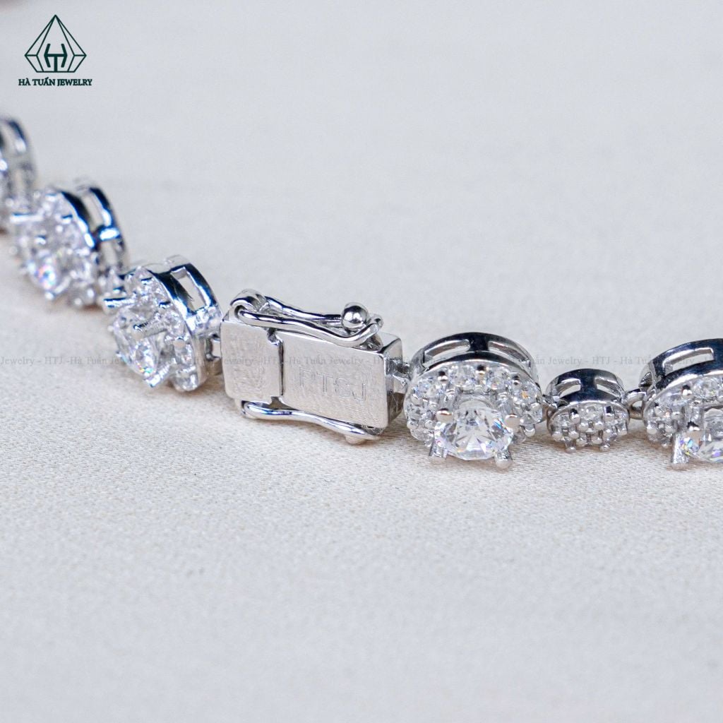 N689 Dây mặt liền halo Full CZ