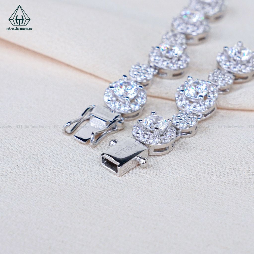 N689 Dây mặt liền halo Full CZ