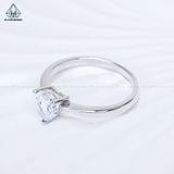  R012 Heart CZ 6mm Nhẫn nữ trơn tim 