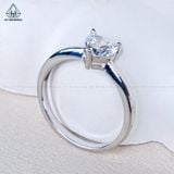  R012 Heart CZ 6mm Nhẫn nữ trơn tim 