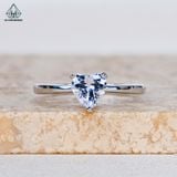  R012 Heart CZ 6mm Nhẫn nữ trơn tim 