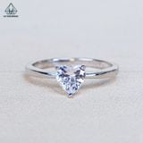  R012 Heart CZ 6mm Nhẫn nữ trơn tim 