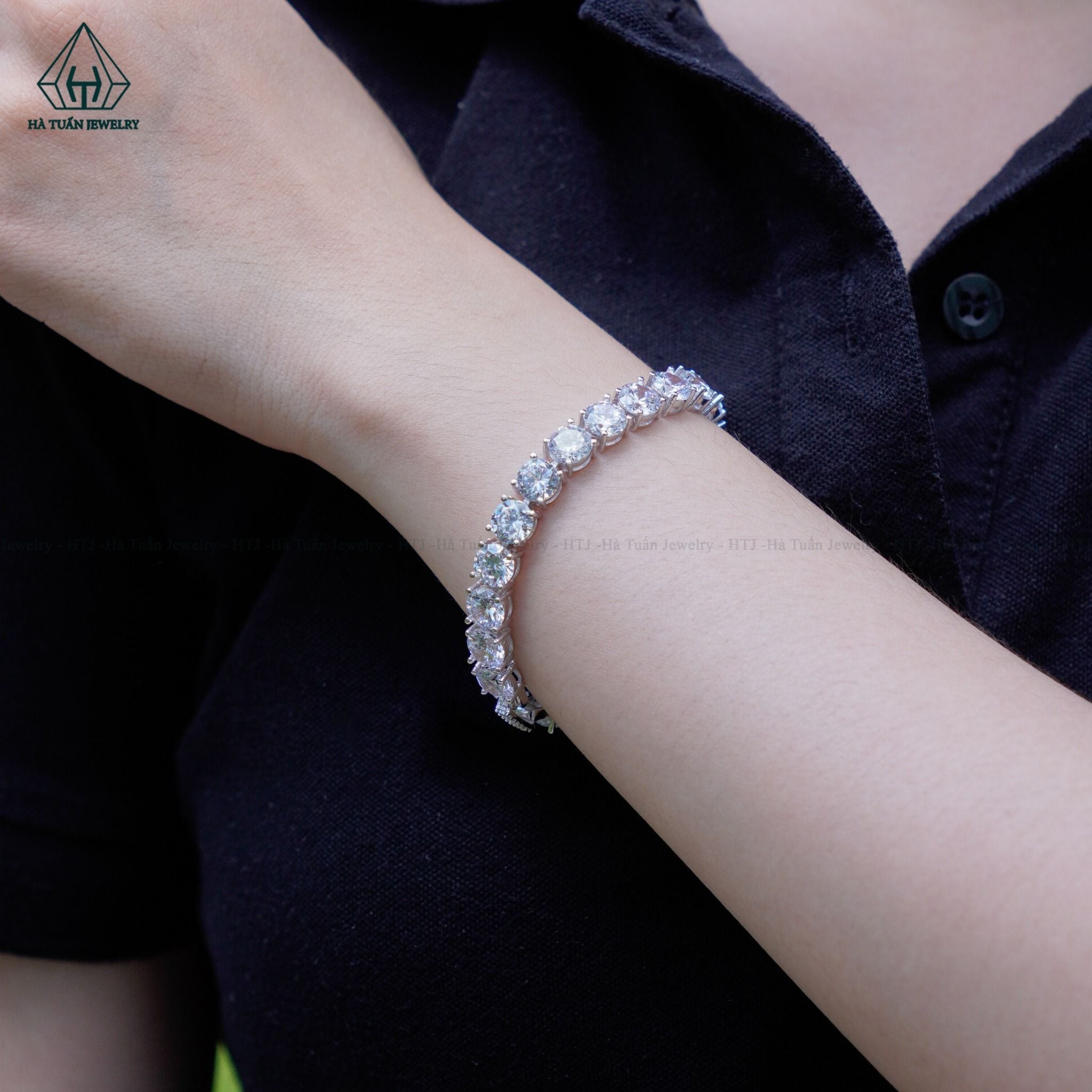  B032 5mm Vòng tay full đá cz 