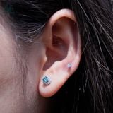 EX048 FULL MOIS 4-5-6mm Bông tai halo tròn 1 chiếc vỏ bông 