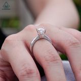  RX133 7.2mm Nhẫn 4 chấu viền đá hông 