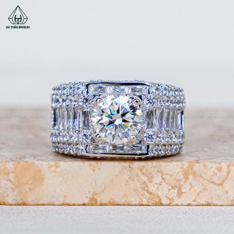 RMX207 8mm Nhẫn nam viền baguette