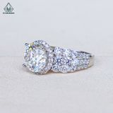  RX661 9mm Nhẫn nữ halo tròn 