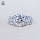  RX661 9mm Nhẫn nữ halo tròn 