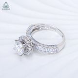  RX662 FULL MOIS 7mm Nhẫn nữ halo tròn 