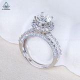  RX662 FULL MOIS 7mm Nhẫn nữ halo tròn 