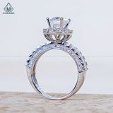  RX662 FULL MOIS 7mm Nhẫn nữ halo tròn 