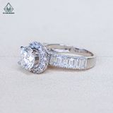  RX662 FULL MOIS 7mm Nhẫn nữ halo tròn 