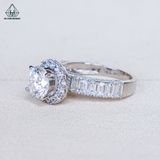  RX662 7mm Nhẫn nữ halo tròn 