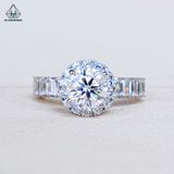  RX662 FULL MOIS 7mm Nhẫn nữ halo tròn 