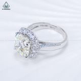  R988 Nhẫn nữ Asscher 9*9 CZ vàng nhạt 