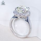  R988 Nhẫn nữ Asscher 9*9 CZ vàng nhạt 