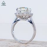  R988 Nhẫn nữ Asscher 9*9 CZ vàng nhạt 