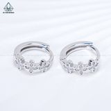  E081 Bông tai khoen 3 cỏ bốn lá 