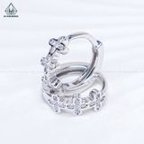  E081 Bông tai khoen 3 cỏ bốn lá 