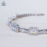  B101 Lắc tay Emerald trắng 4x6mm 