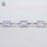  B101 Lắc tay Emerald trắng 4x6mm 