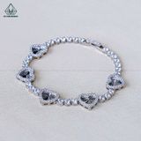  B100 Lắc tay trái tim full đá cz 