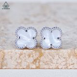  E085 Bông tai Va.n trắng 