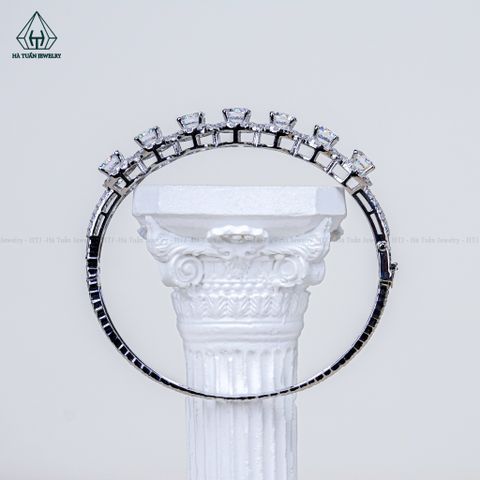 B099 Vòng tay móc máy 7 viên chủ CZ 5.4mm